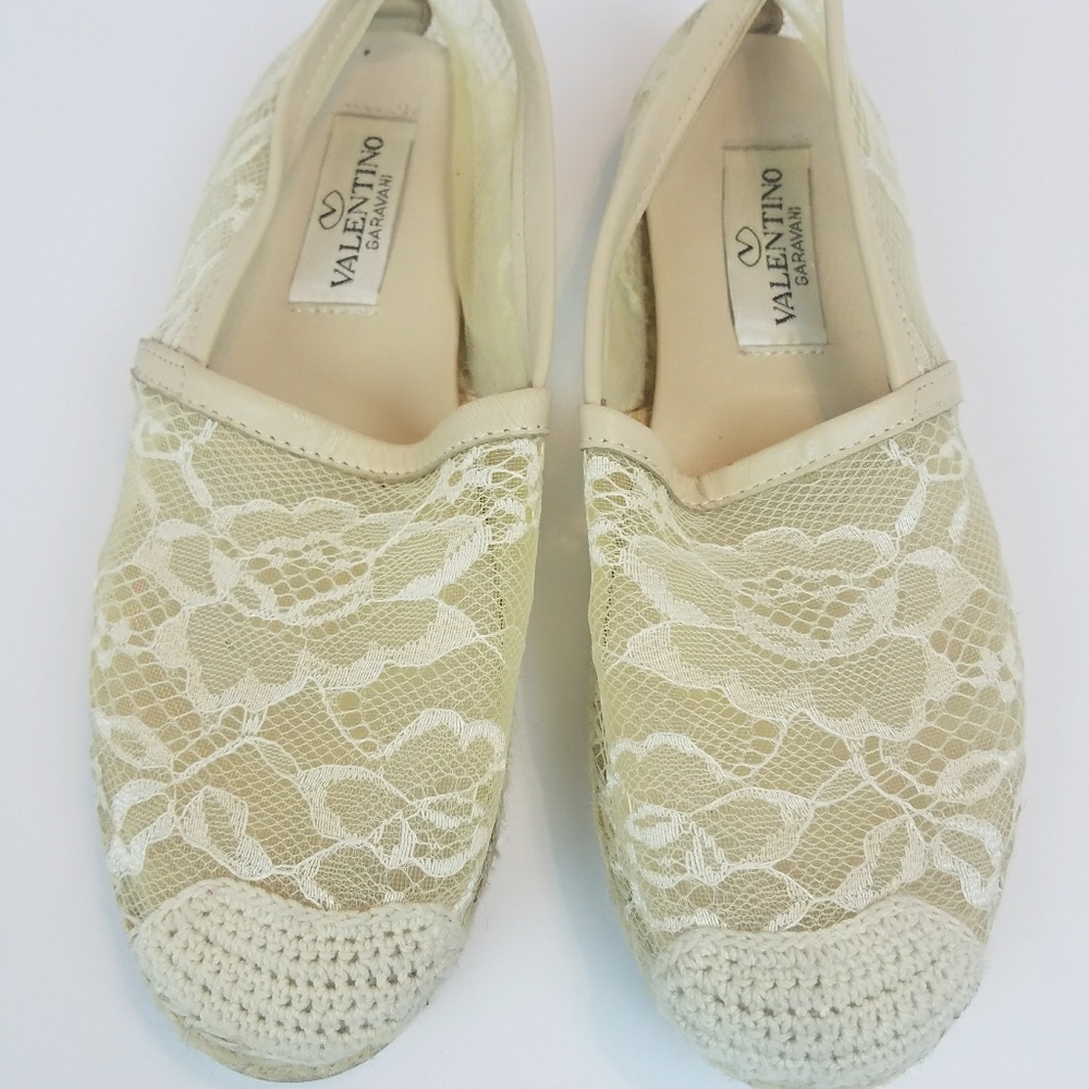 Valentino Garavani Floral Lace Espadrilles Sz 36